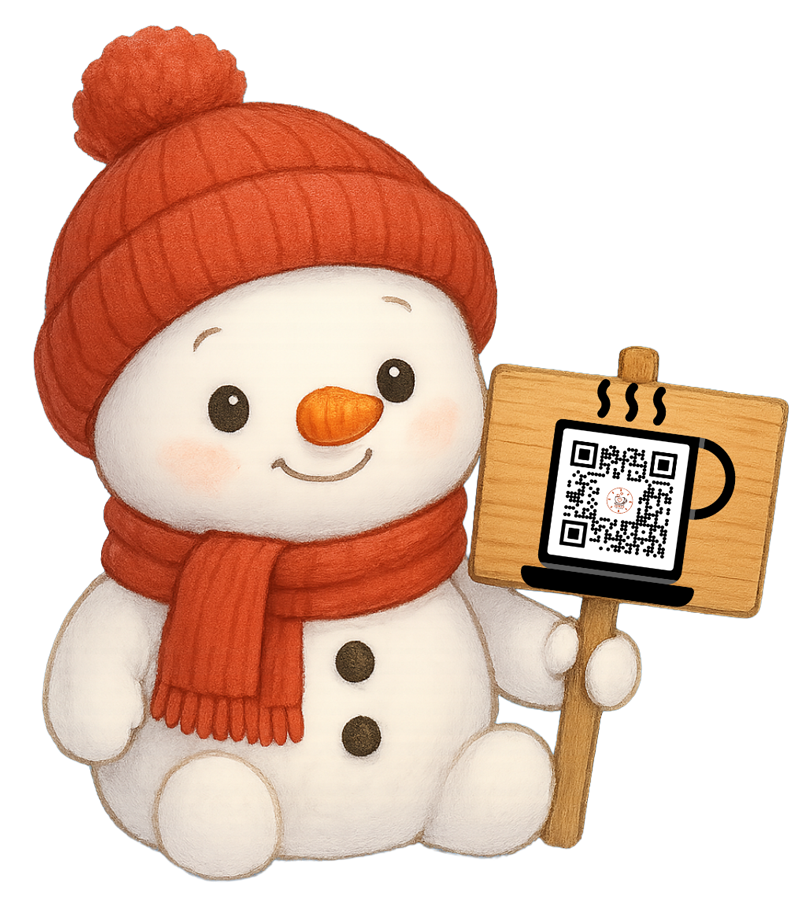 Der Schneemann steht f&uuml;r die Winterzeit im Cafe Zeitlos